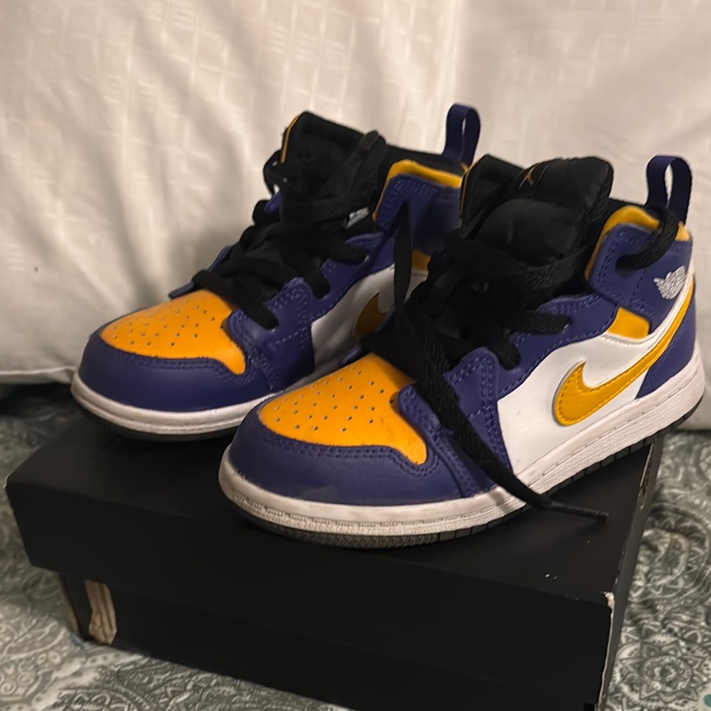 Nike Purple and Gold High-Top Sneakers